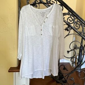 Chico’s 3/4 sleeve cotton Henley Tee